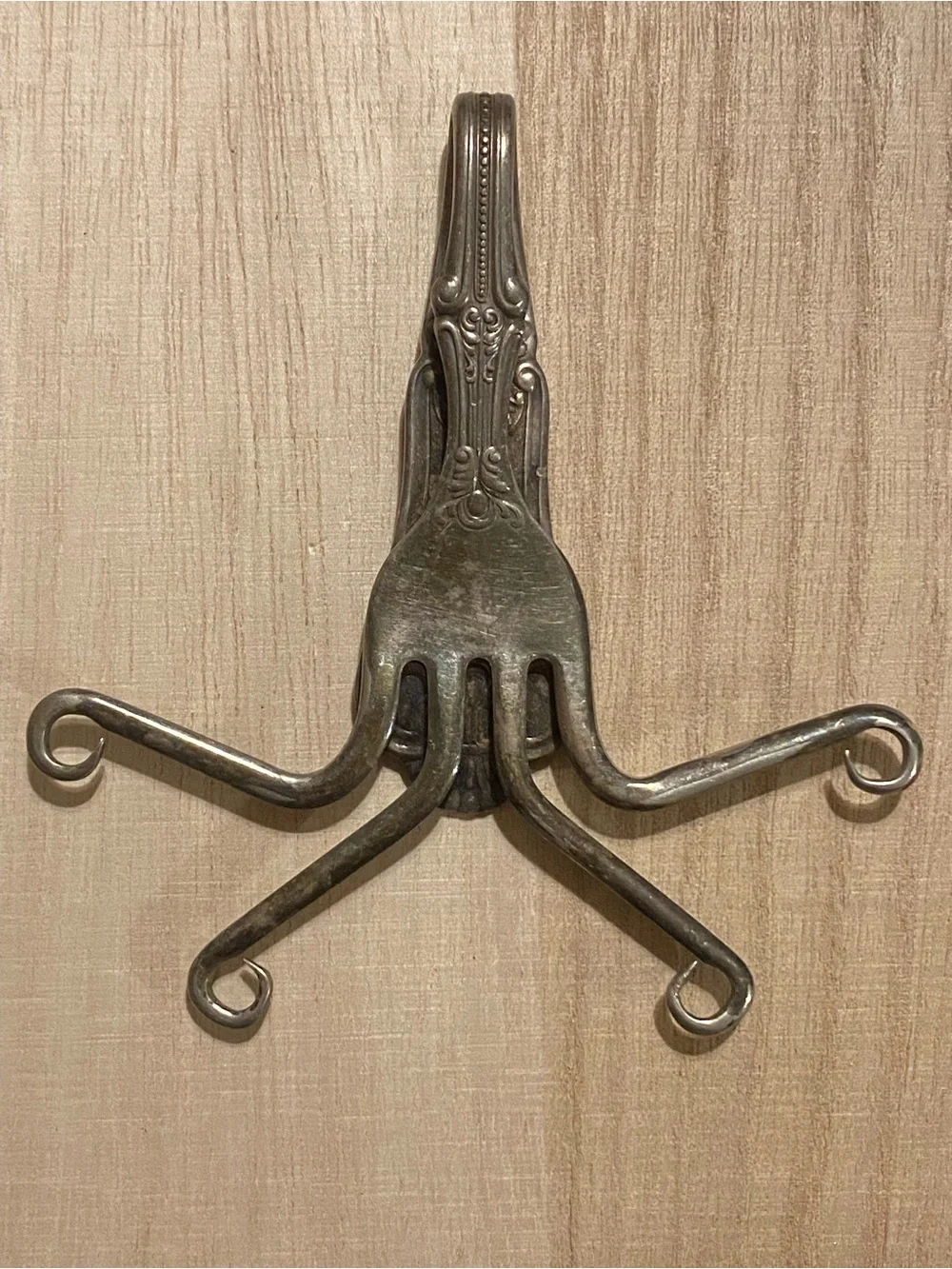Vintage Silver-Tone Fork Pendant